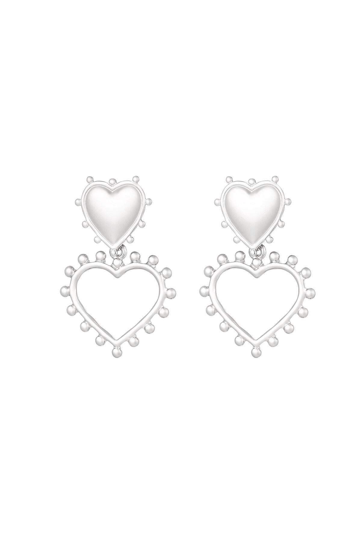 Open Hearts earrings - Silver color h5 