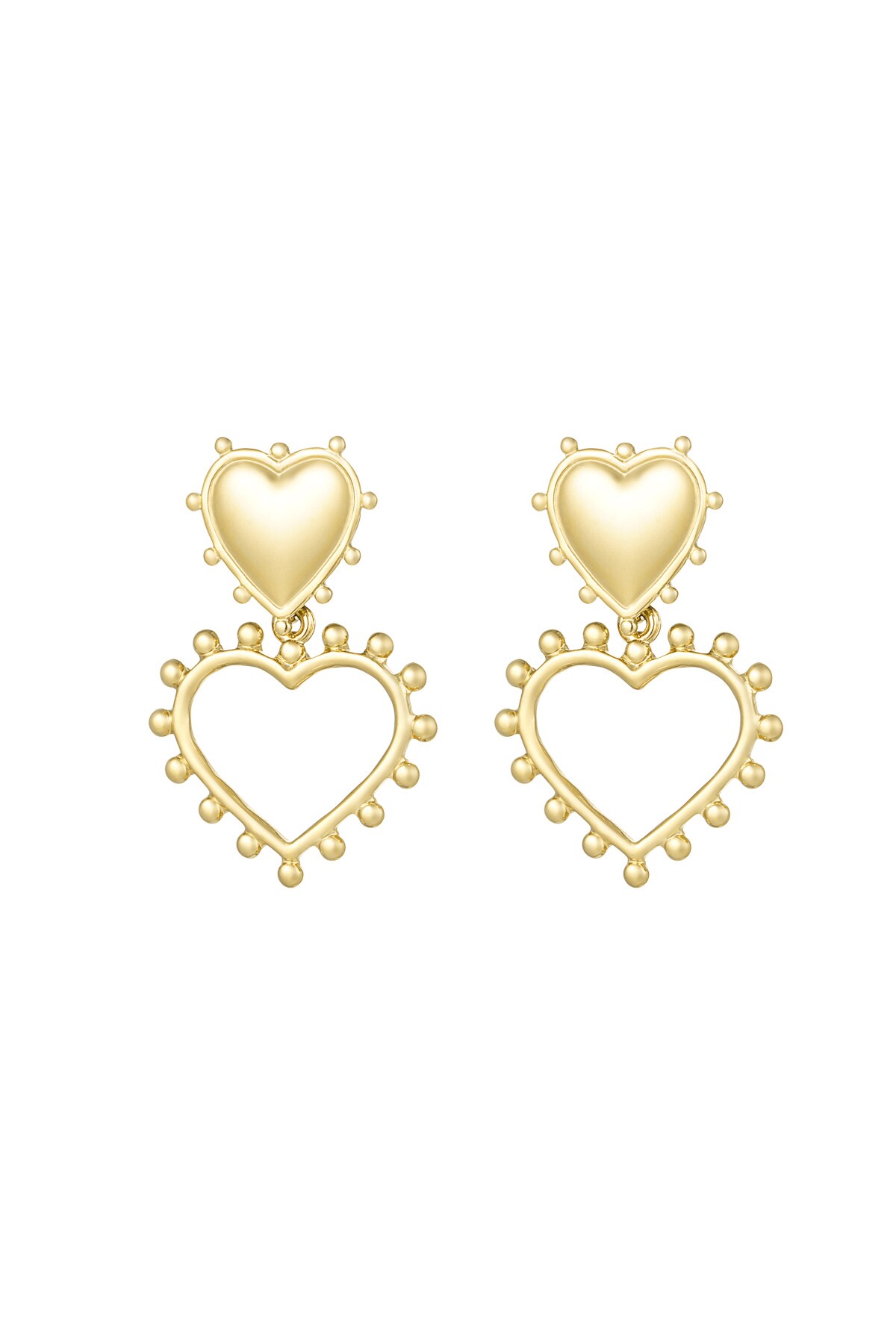 Open Hearts earrings - Gold color h5 