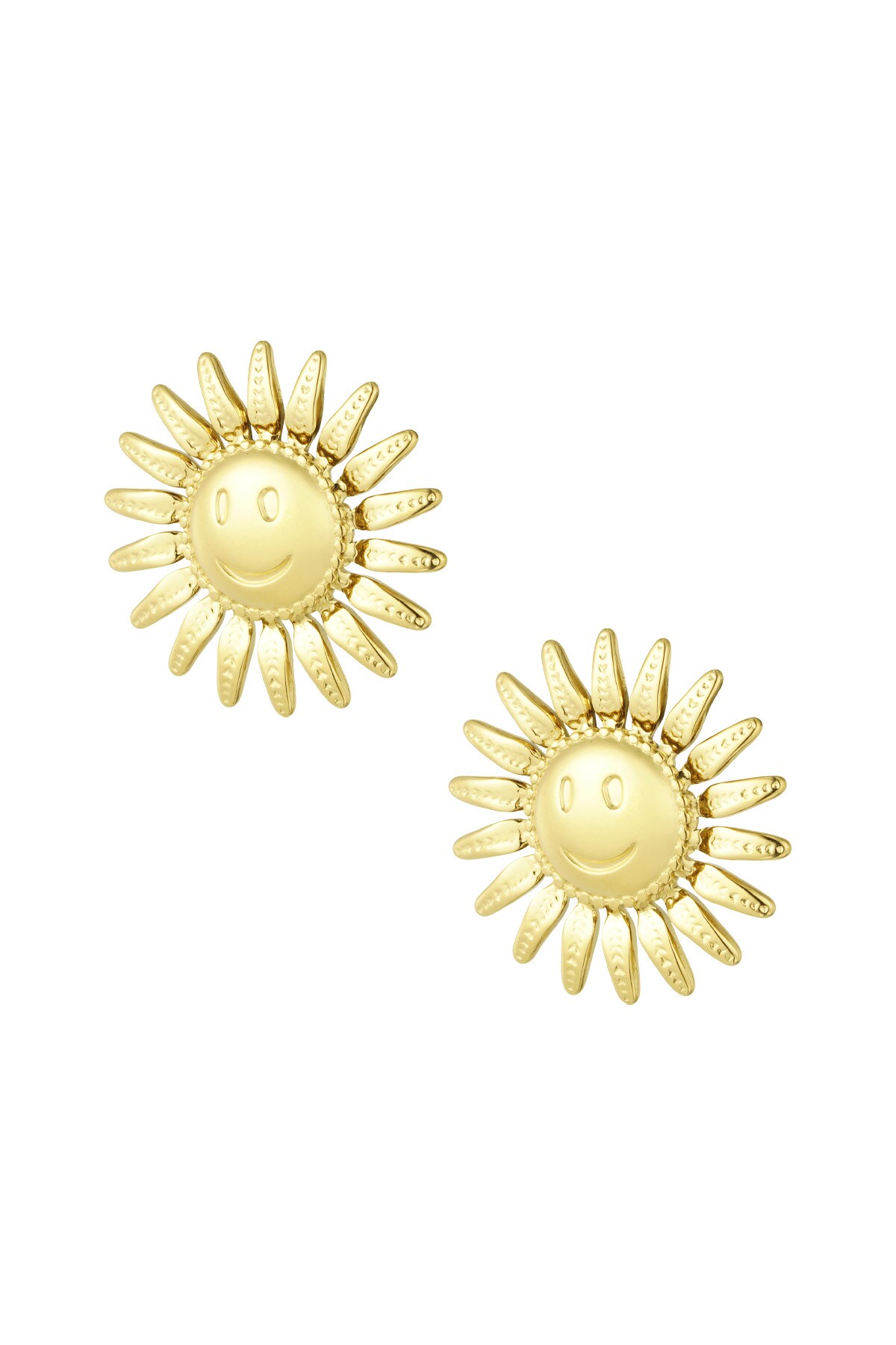 Smiling sun earrings - Gold color h5 