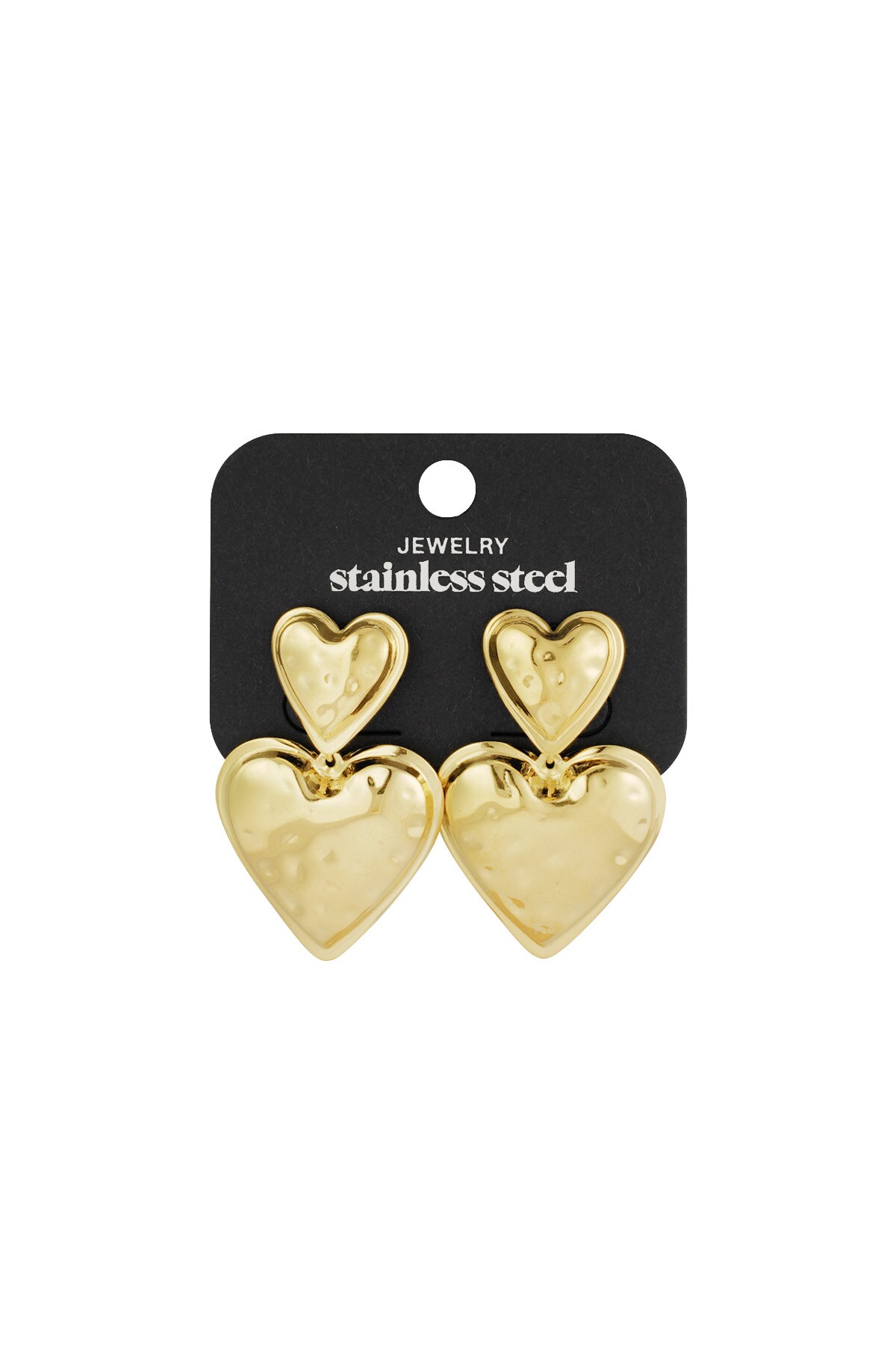 Heart Duo Earrings - Gold color h5 Picture3