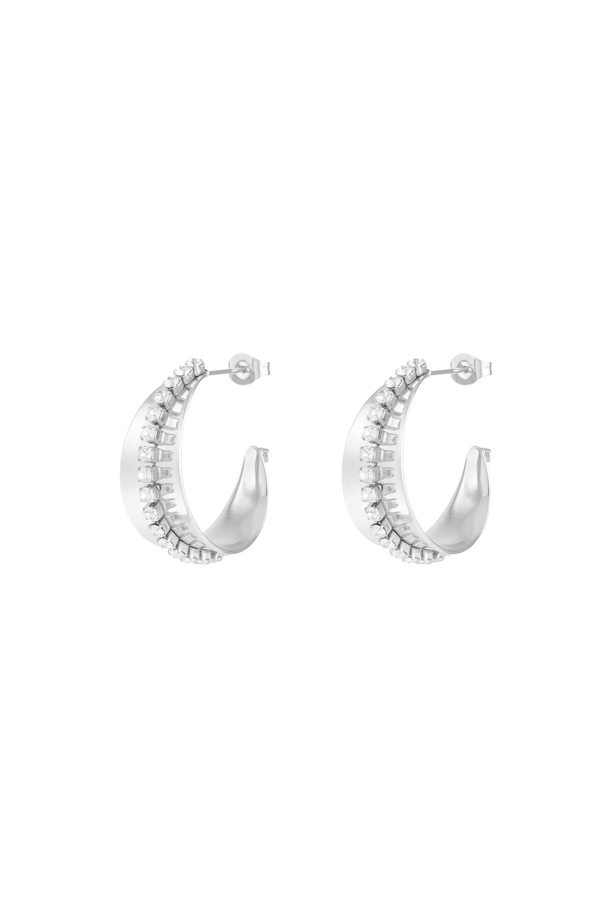 Sparkle & Shine hoops earrings - Silver color h5 