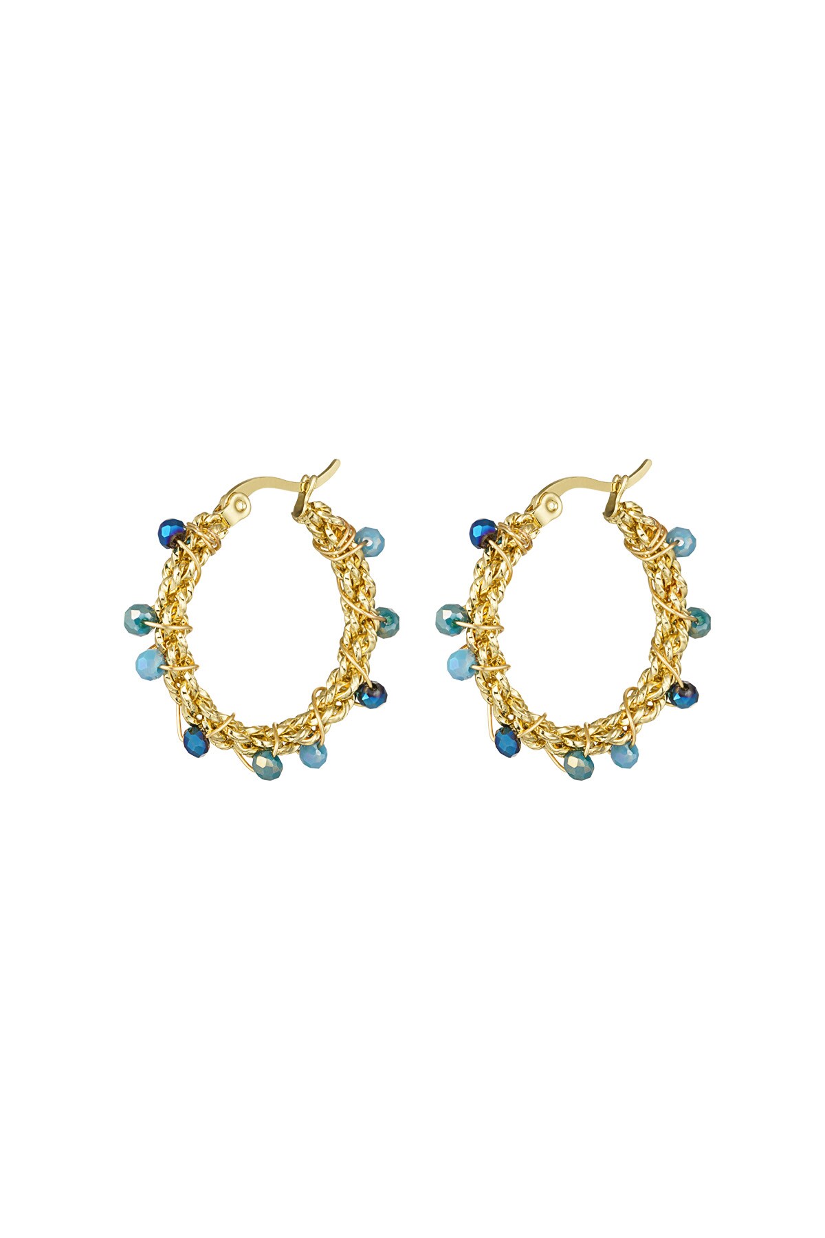 Bright bead earrings - blue 