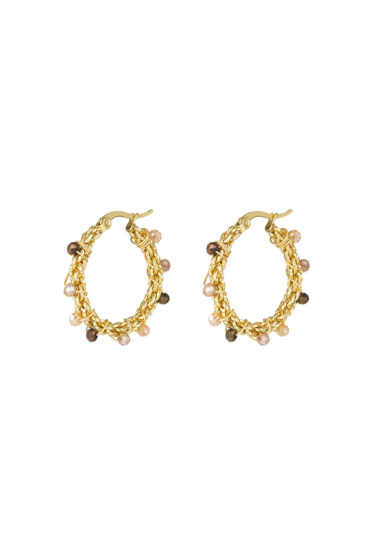 Bright bead earrings - beige h5 