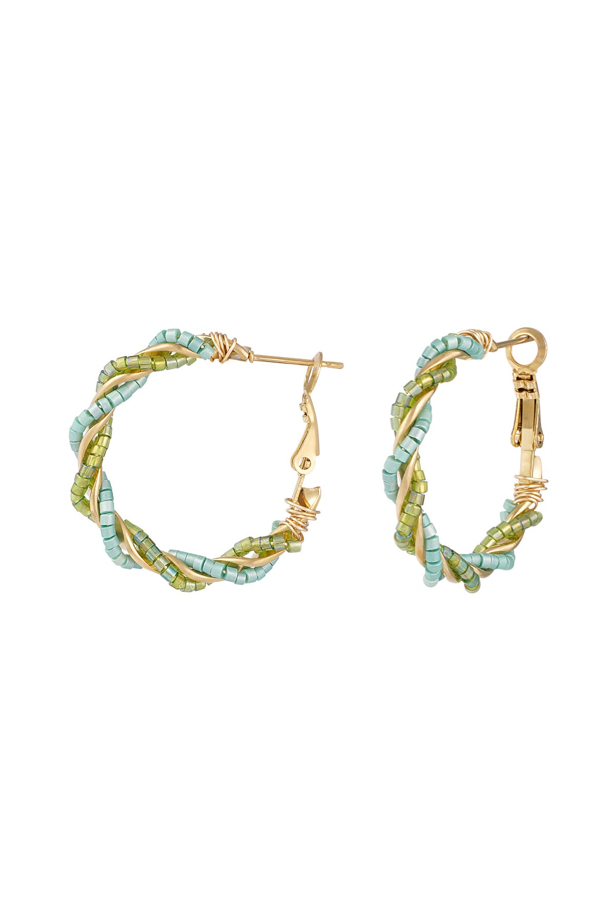 Earrings mess around - green gold h5 