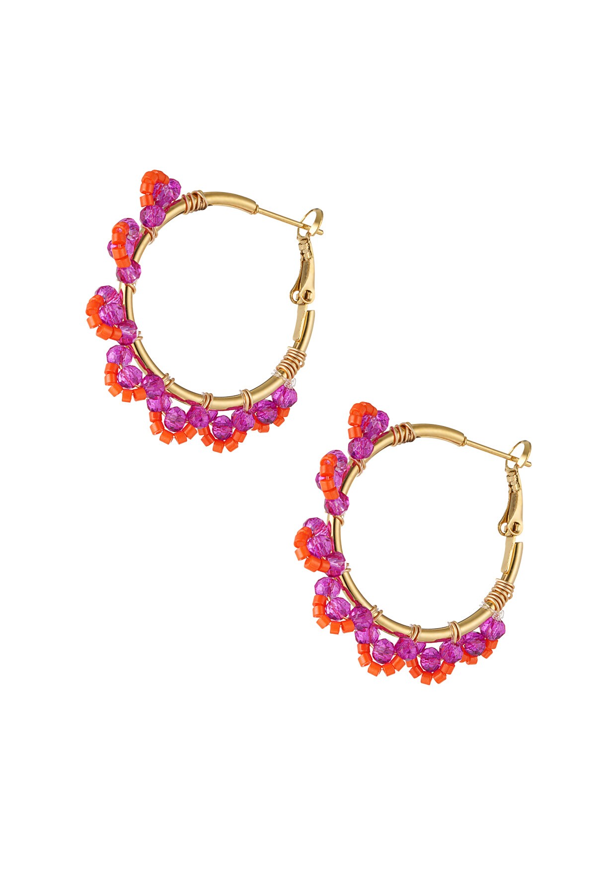 Earring beads party - fuchsia h5 