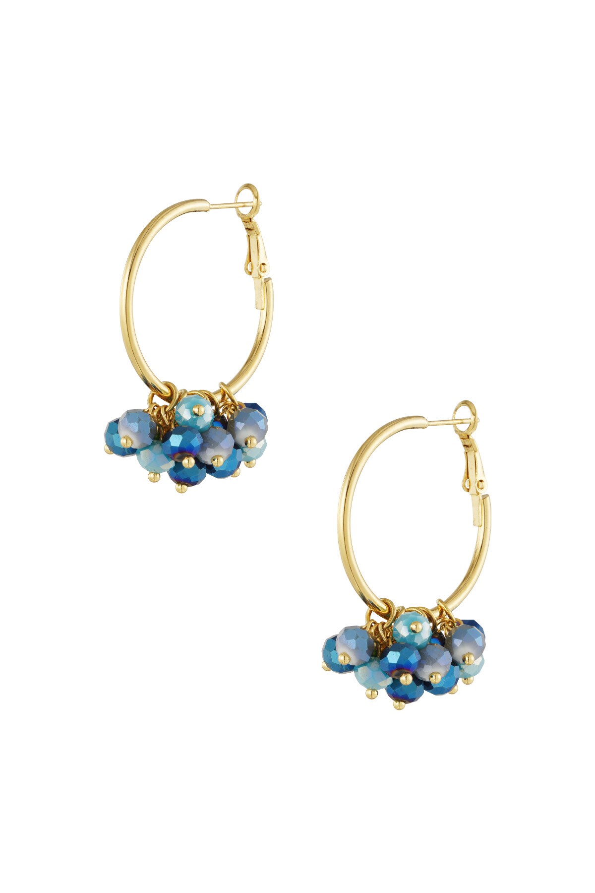 Bead it up earrings - blue & gold h5 