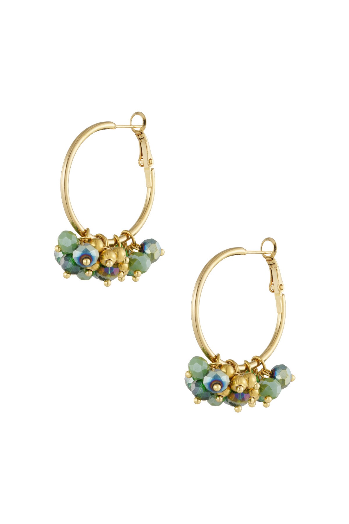 Bead it up earrings - dark green h5 