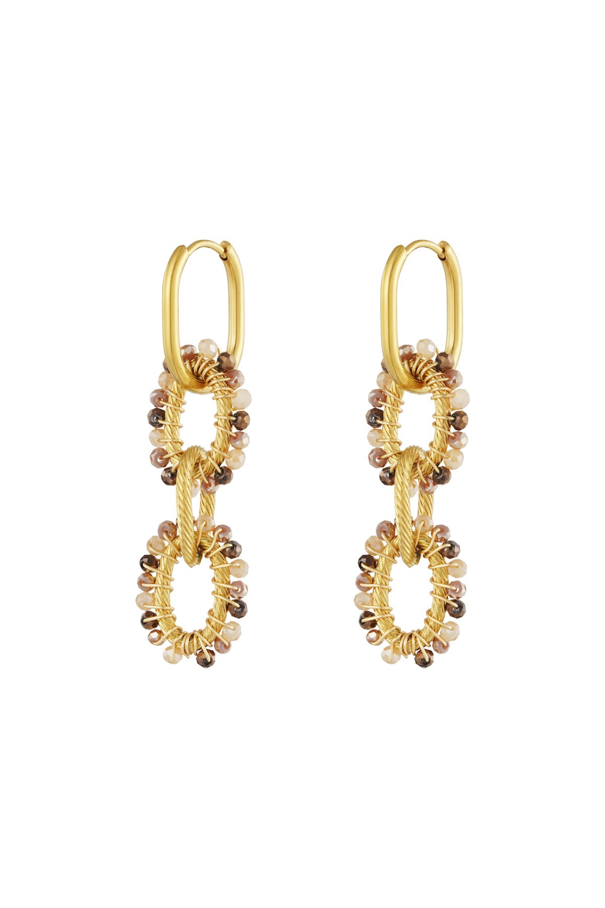 Bead party earrings - beige h5 