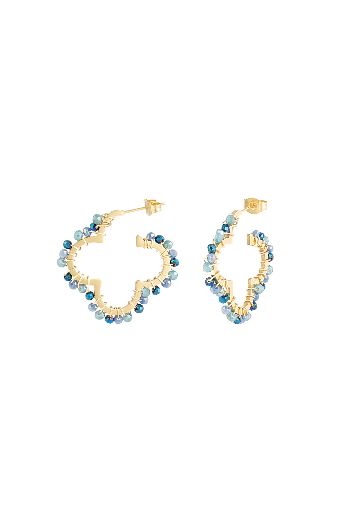 Clover Beads earrings - blue 