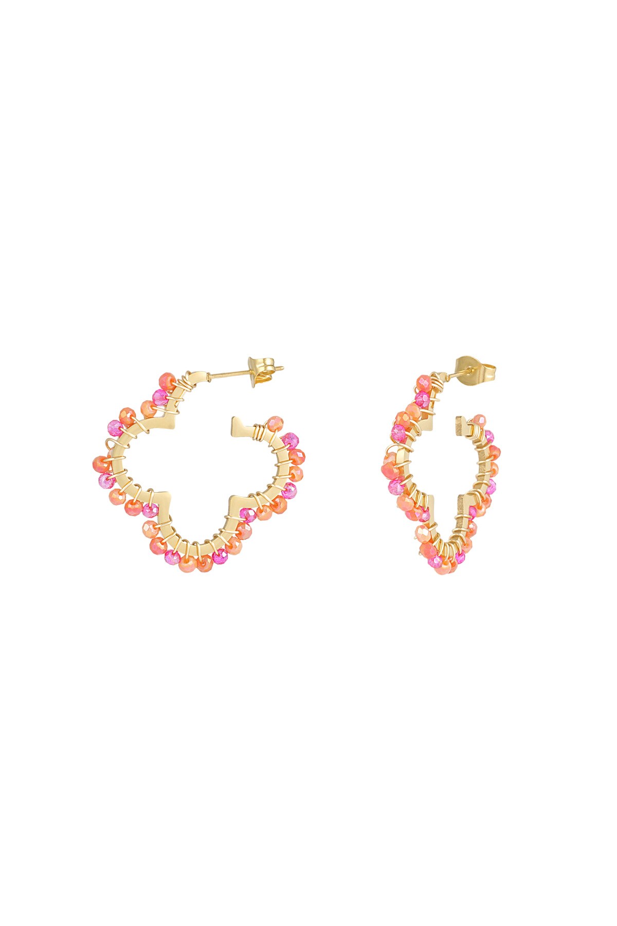 Clover Beads earrings - pink 