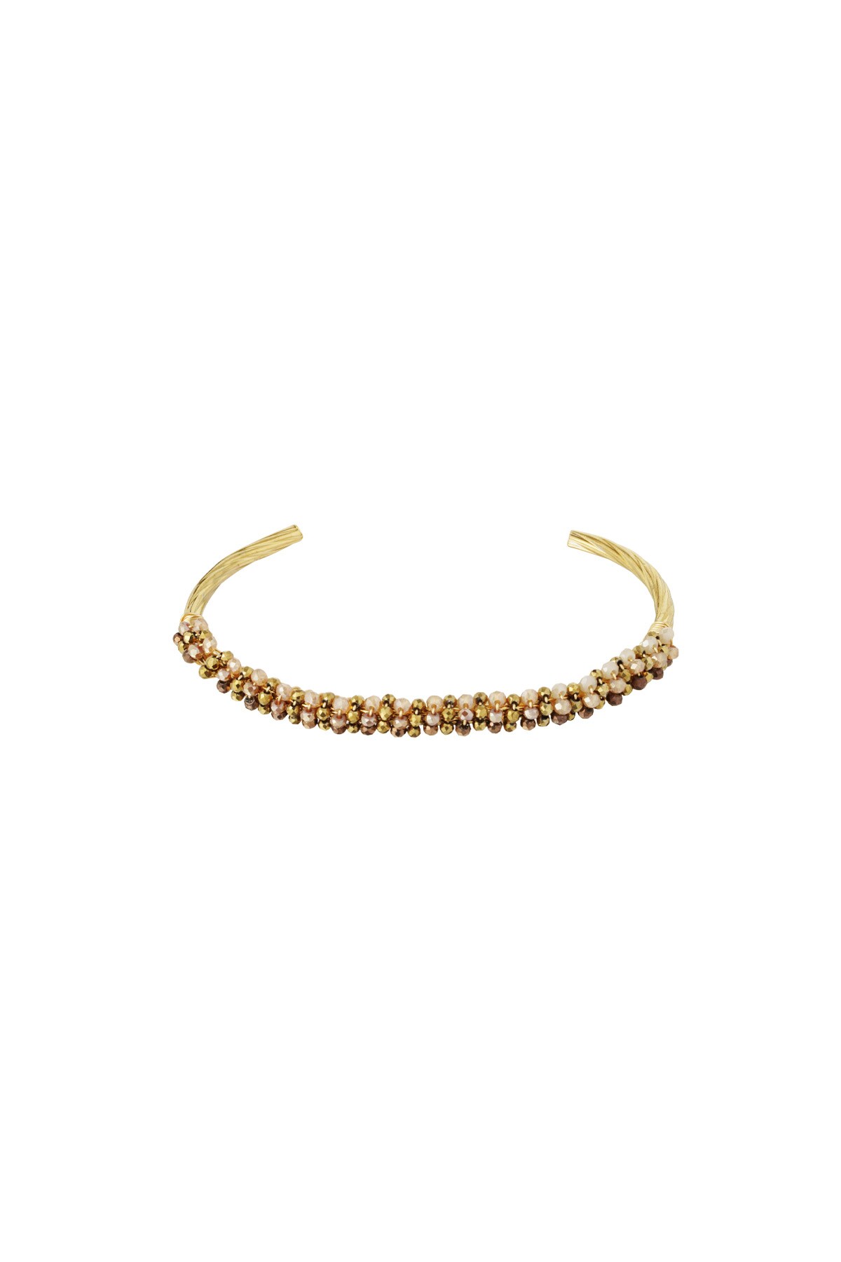 Bead fiesta bracelet - beige & gold h5 