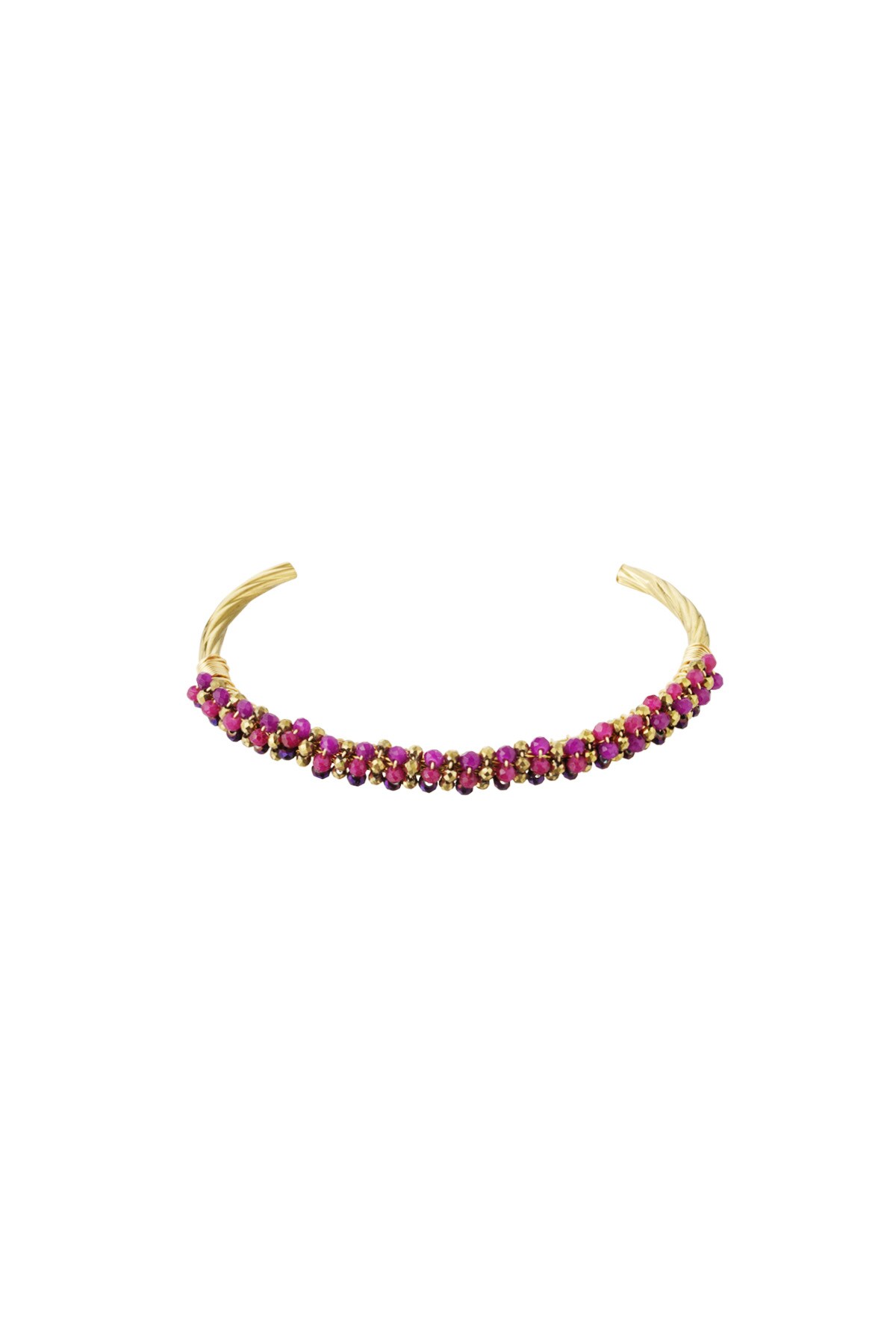 Bead fiesta bracelet - fuchsia h5 