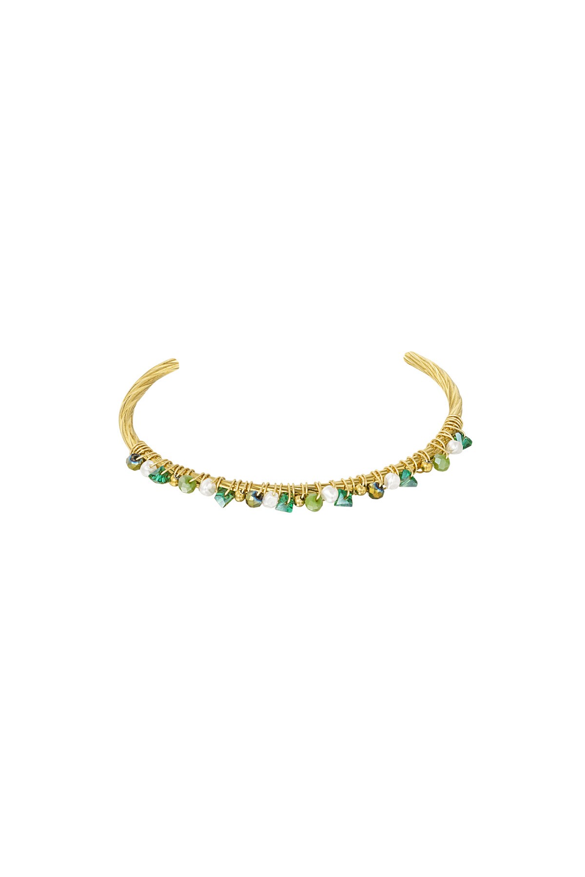 Beady Bangle bracelet - green h5 