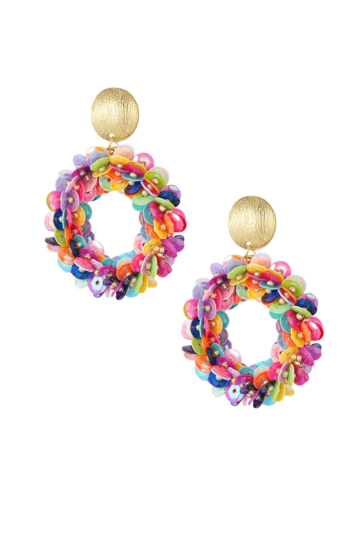 Sequin spark earrings - multi color 