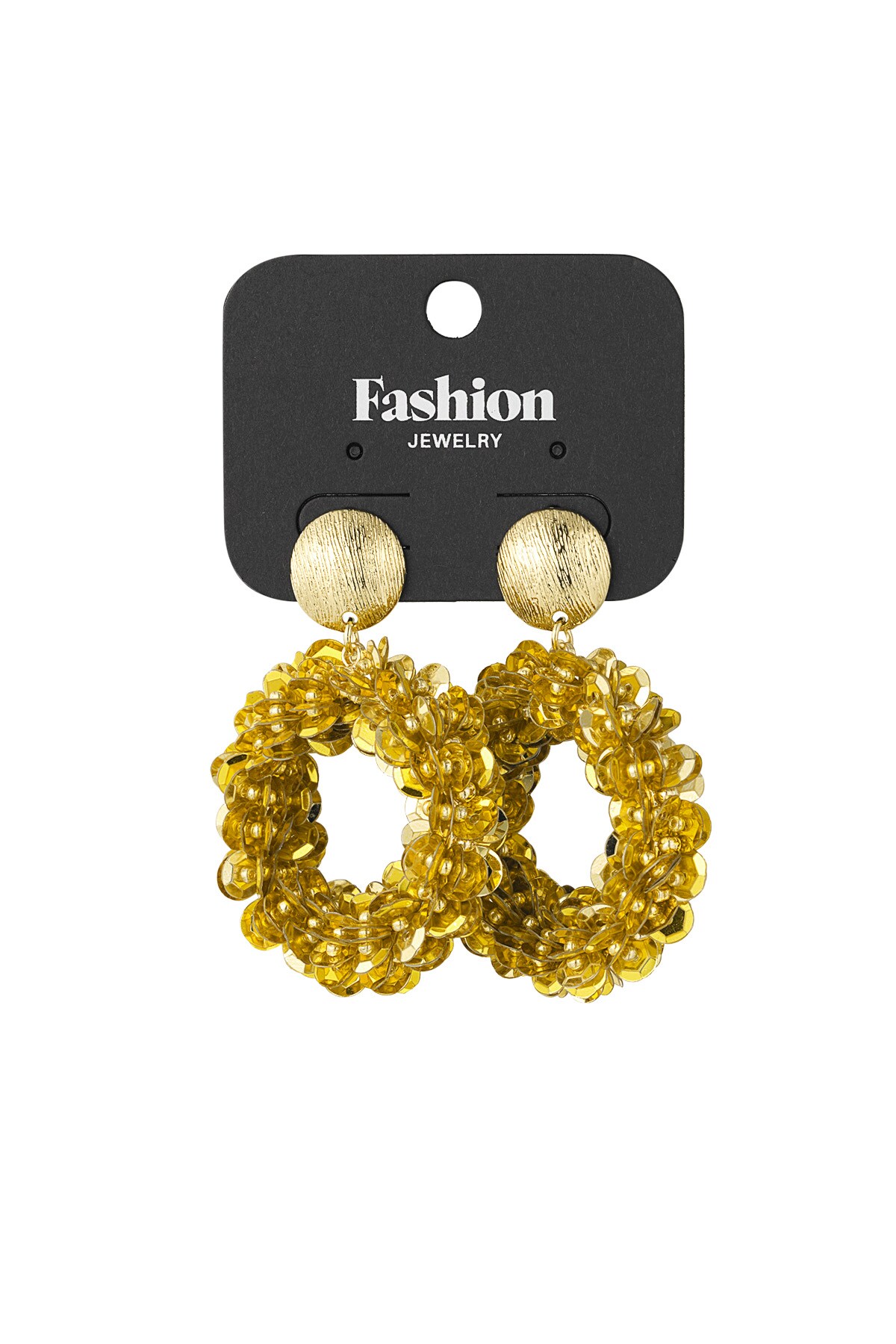 Sequin spark earrings - Gold color Picture3