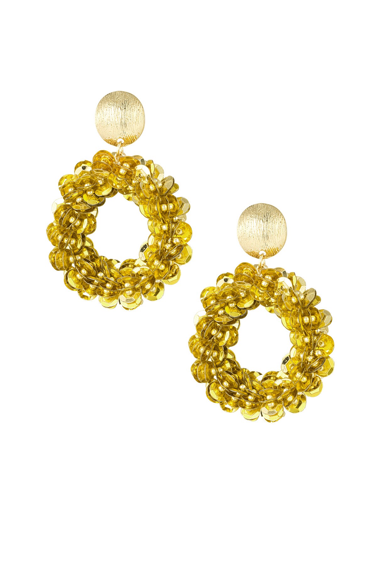 Sequin spark earrings - Gold color h5 