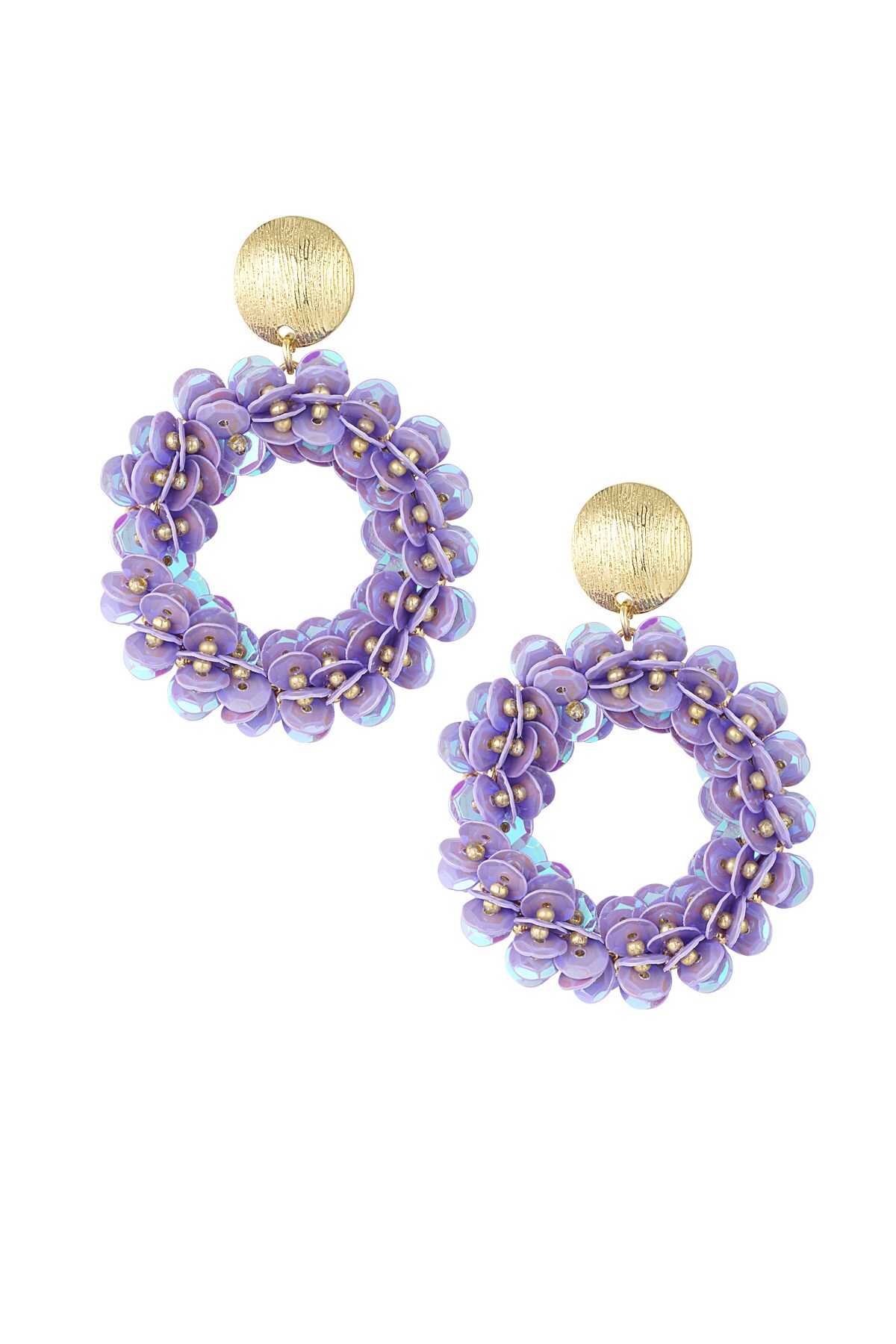 Sequin spark earrings - lilac h5 