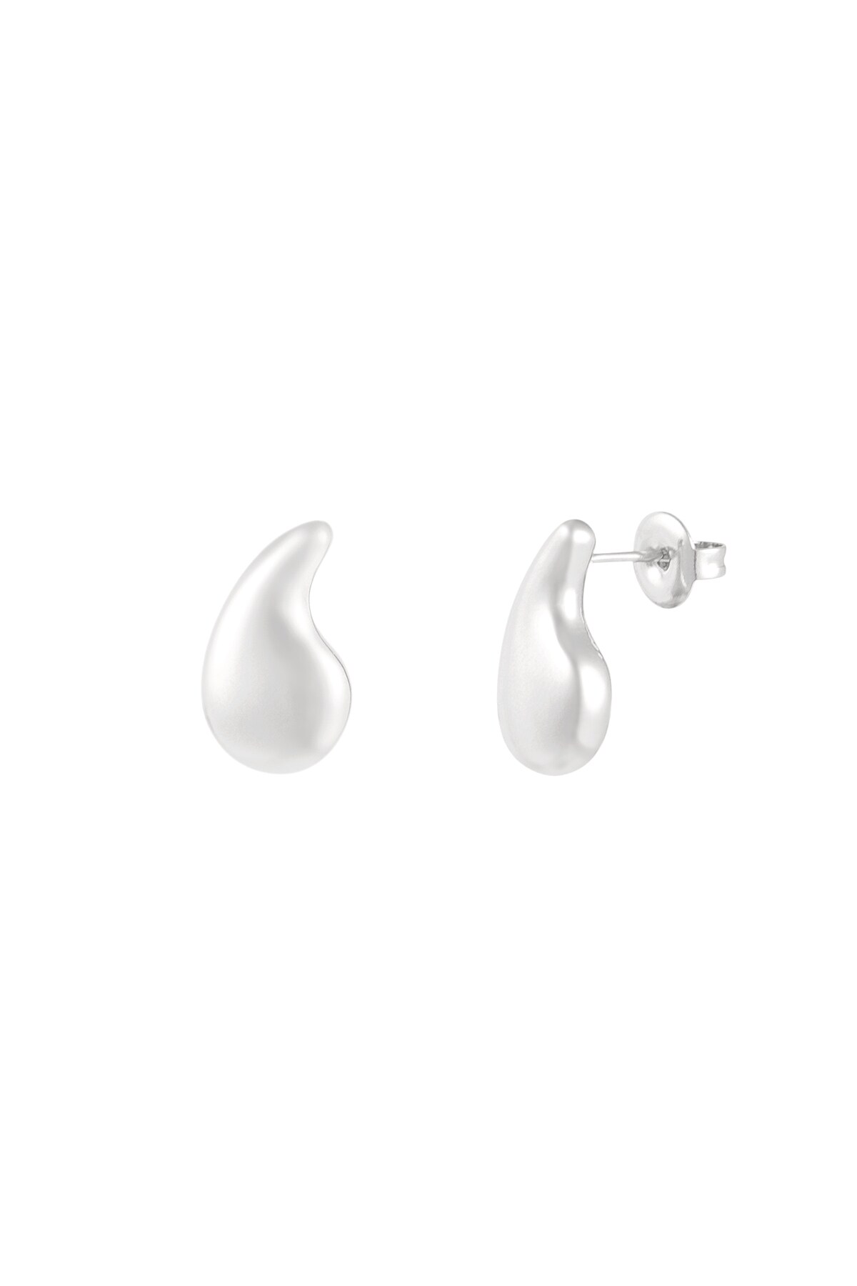 Flat drop earrings - Silver color 