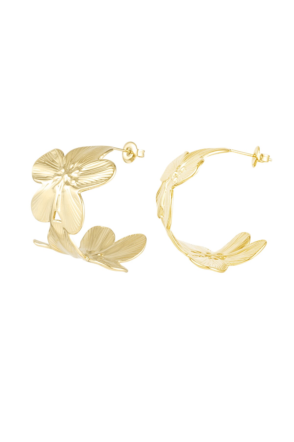 Earrings flower fierce - Gold color 