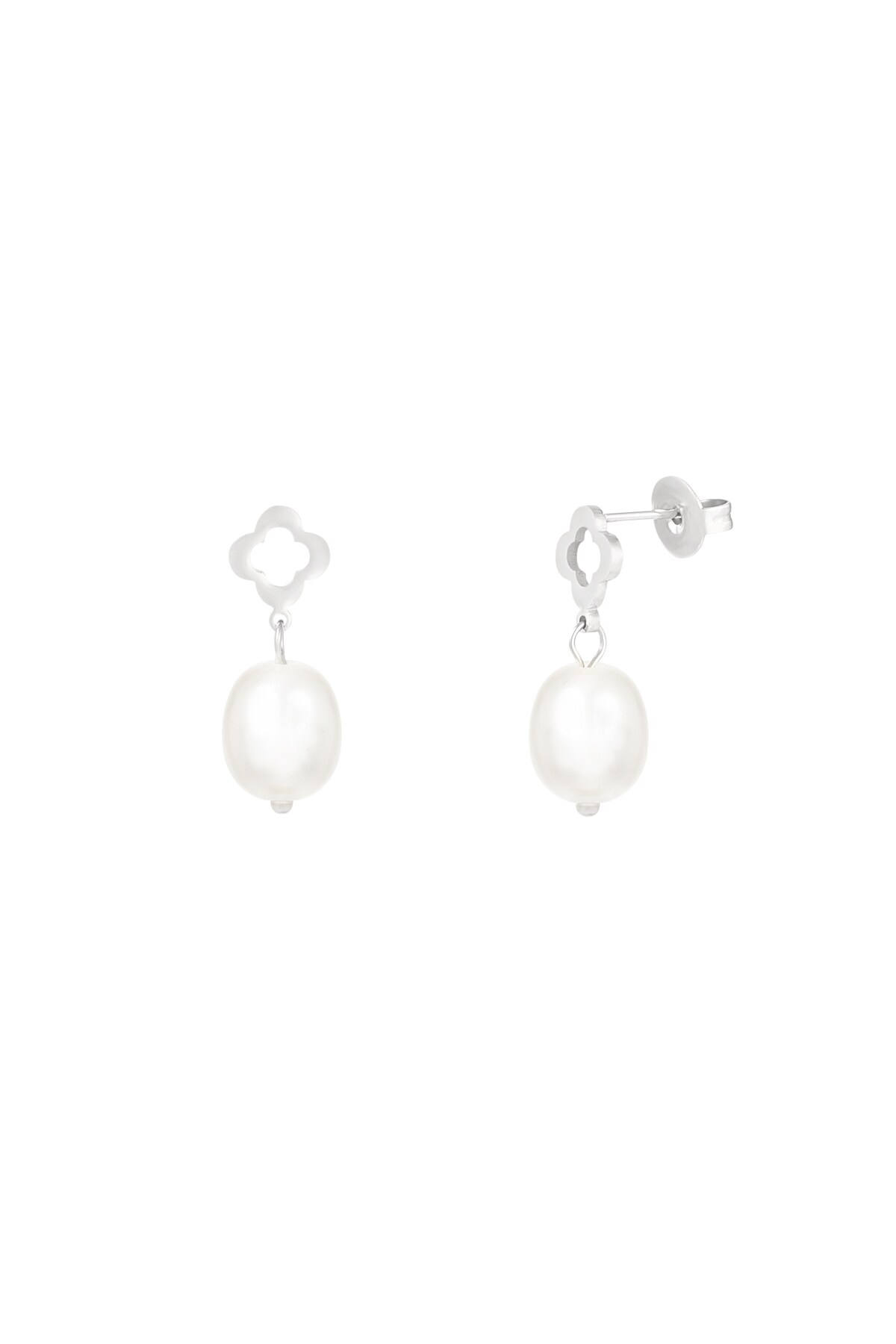 Earring pearl muse - Silver color h5 