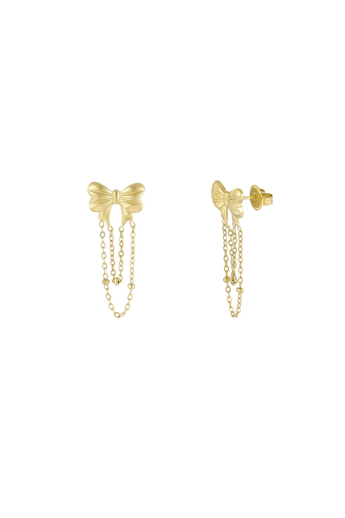 Playful bow earrings - Gold color h5 