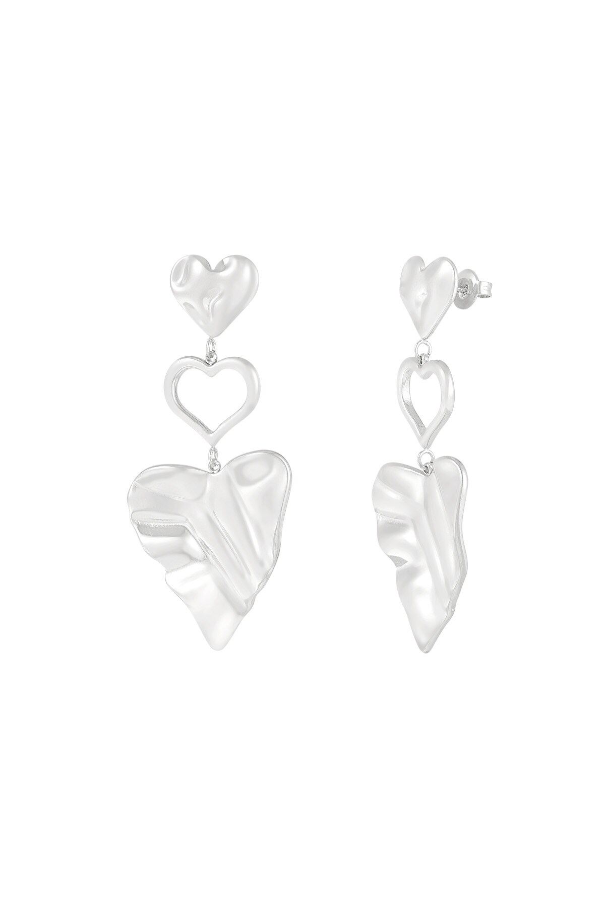 Sweetheart earrings - Silver color h5 