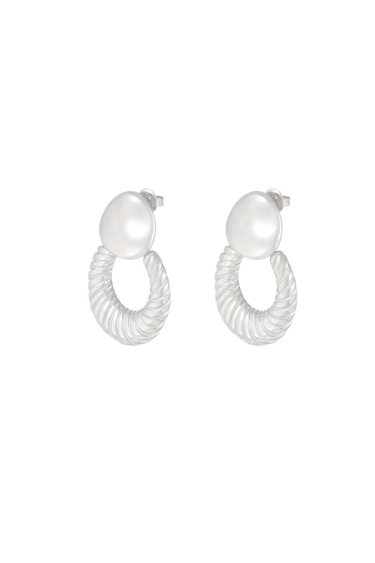 Chic Elegant earrings - Silver color h5 