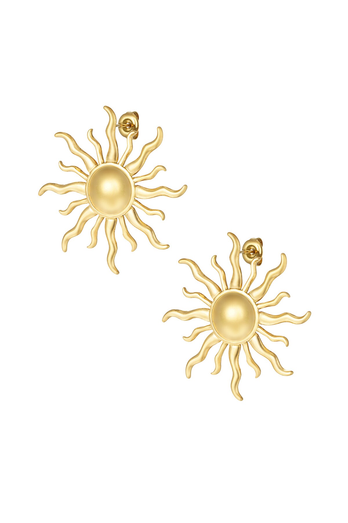 Wavy Sun earrings - Gold color h5 