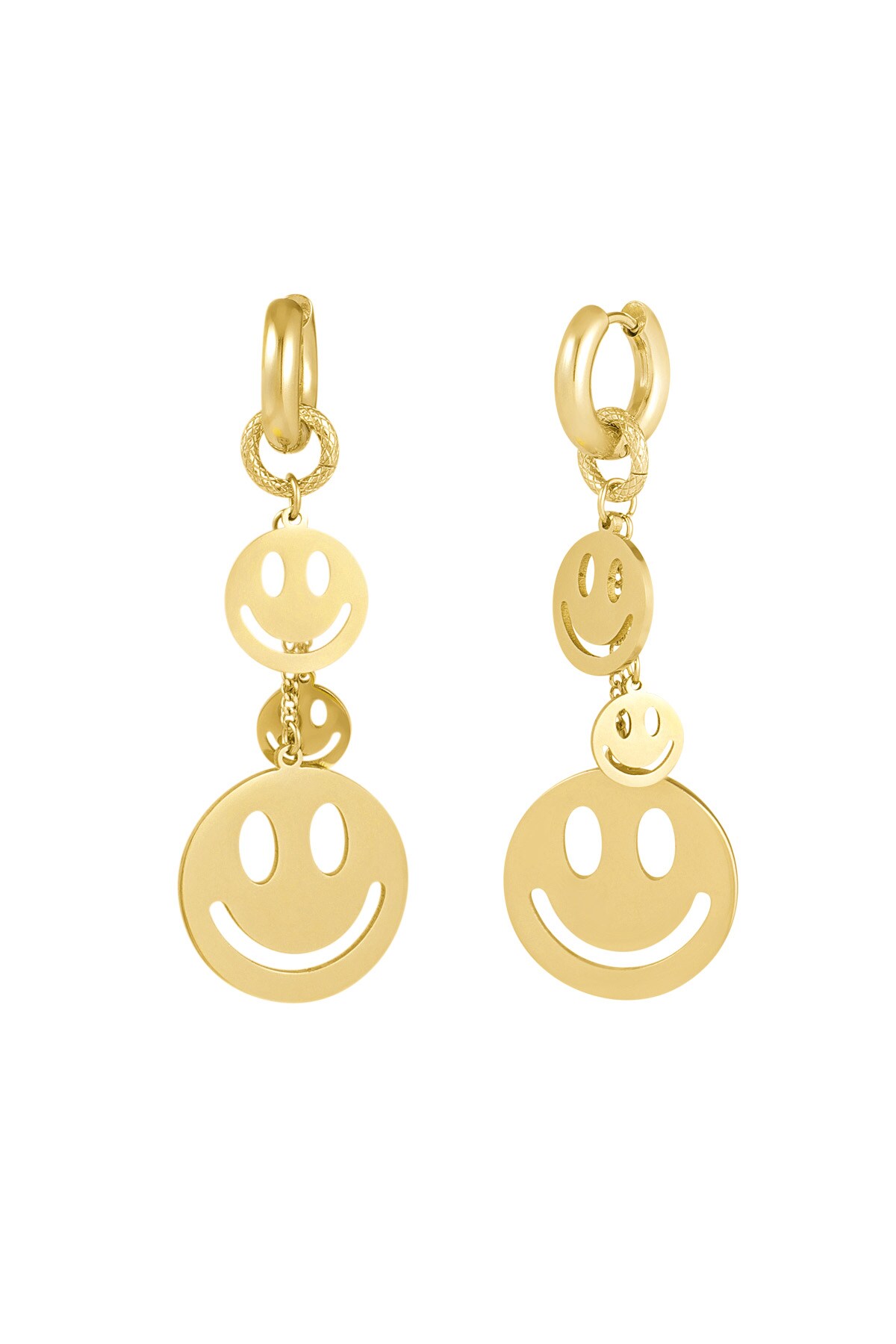 Hanging Smiles earrings - Gold color h5 