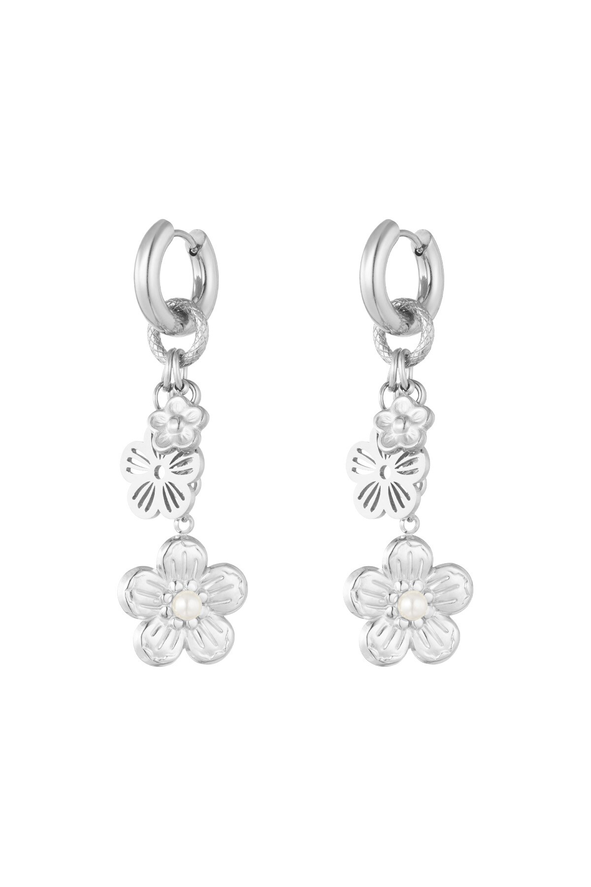 Blooming beauty earrings - Silver color h5 