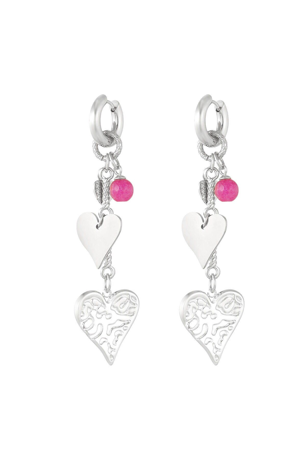 Love signature earrings - Silver color h5 