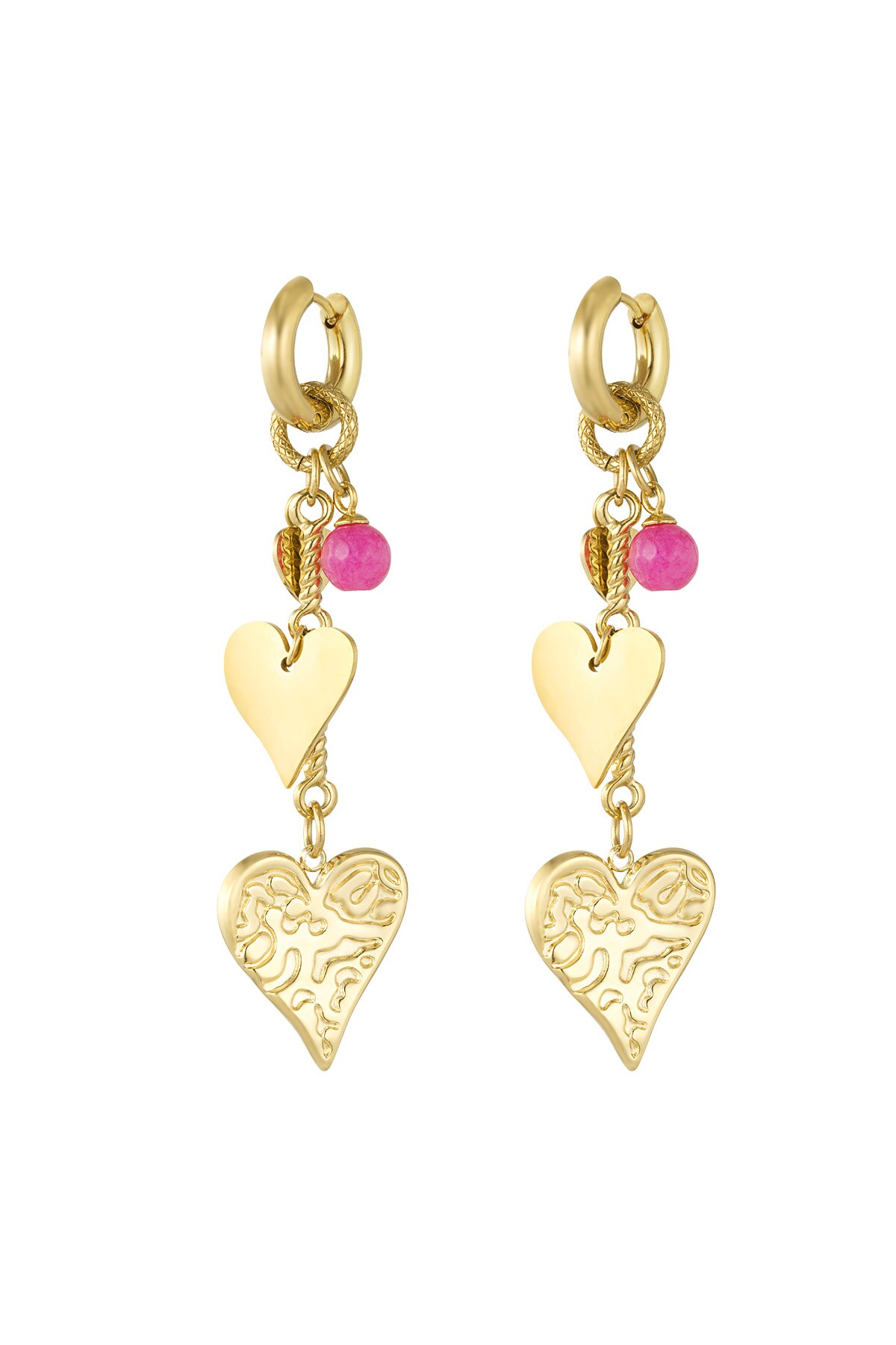 Love signature earrings - Gold color h5 