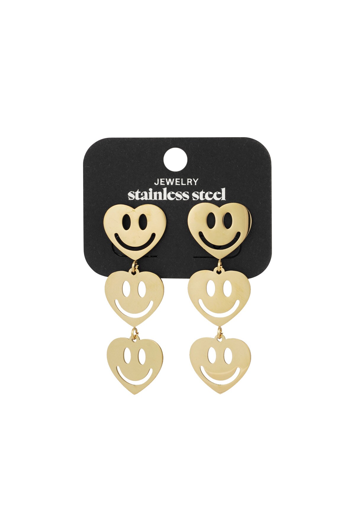 Earrings smiley lovers - Gold color h5 Picture2