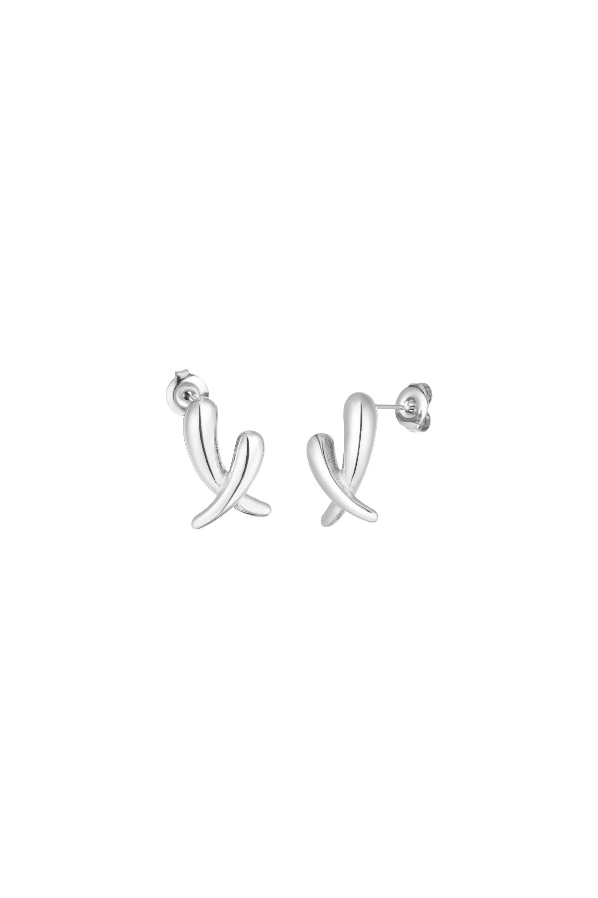 Crossed earrings - Silver color h5 