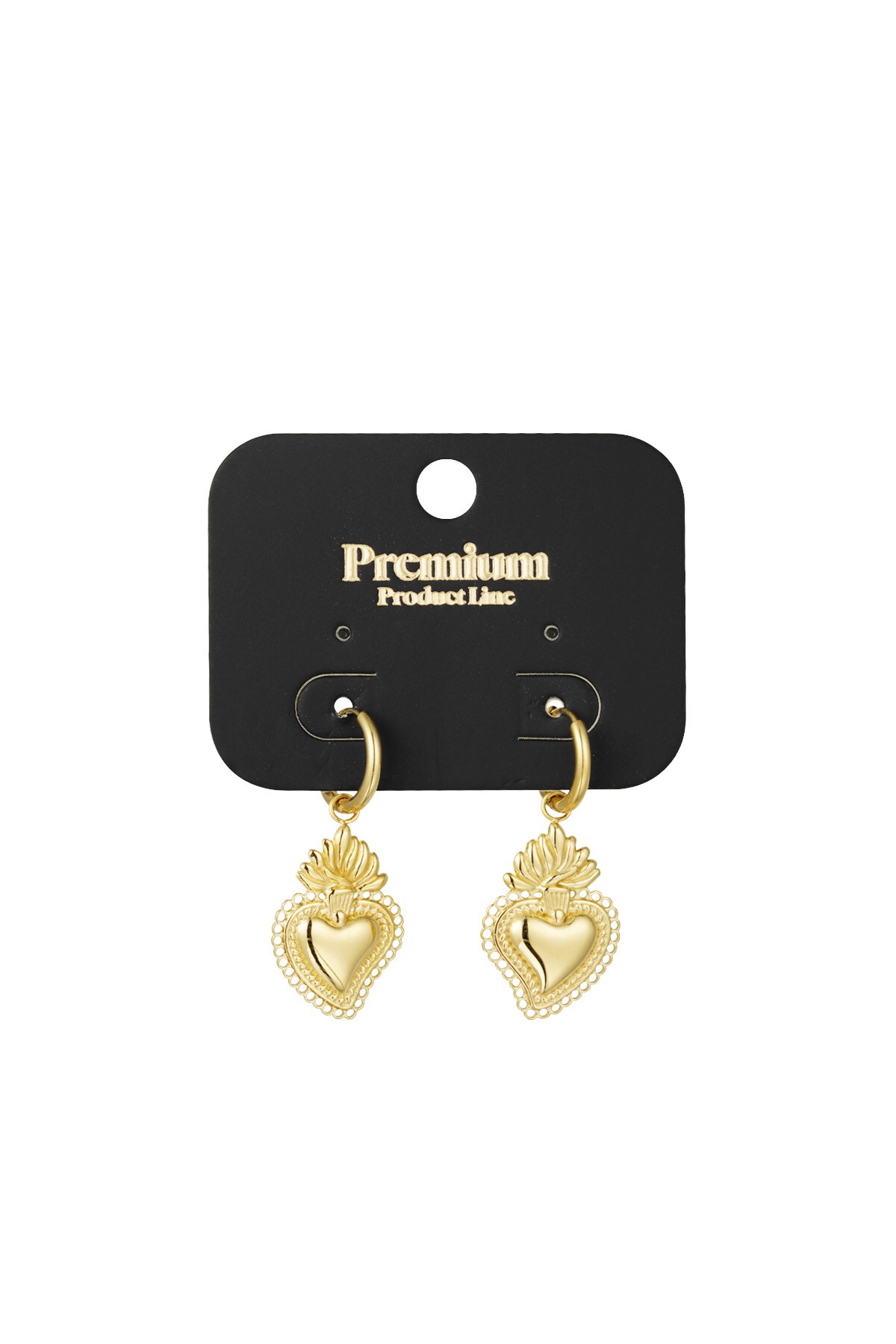 Earrings flaming heart - Gold color Picture3