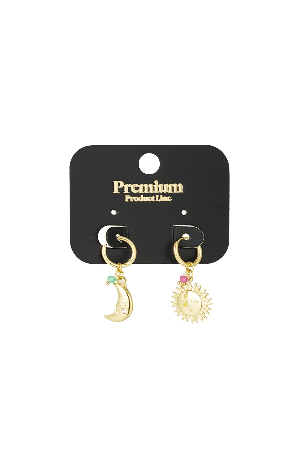 Earrings solar duo - Gold color h5 Picture3