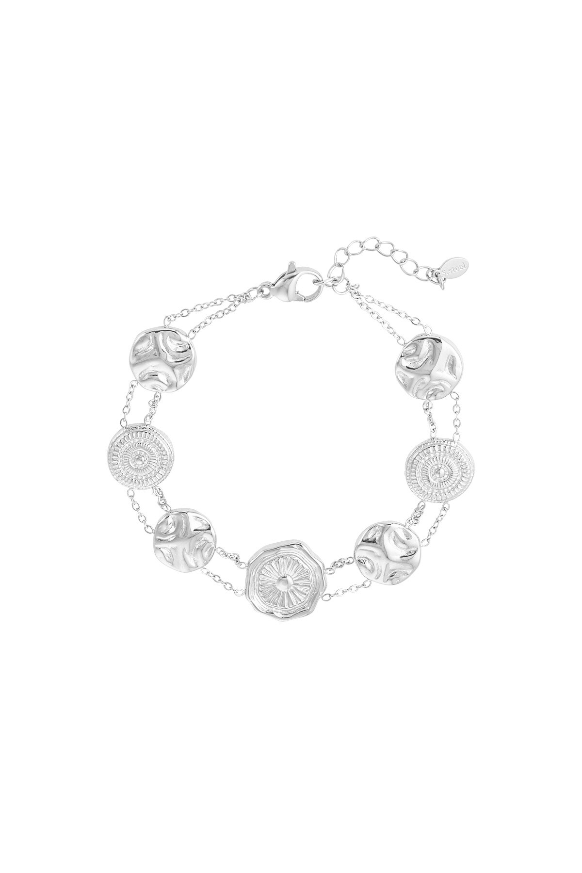 Lucky coin bracelet - Silver color h5 