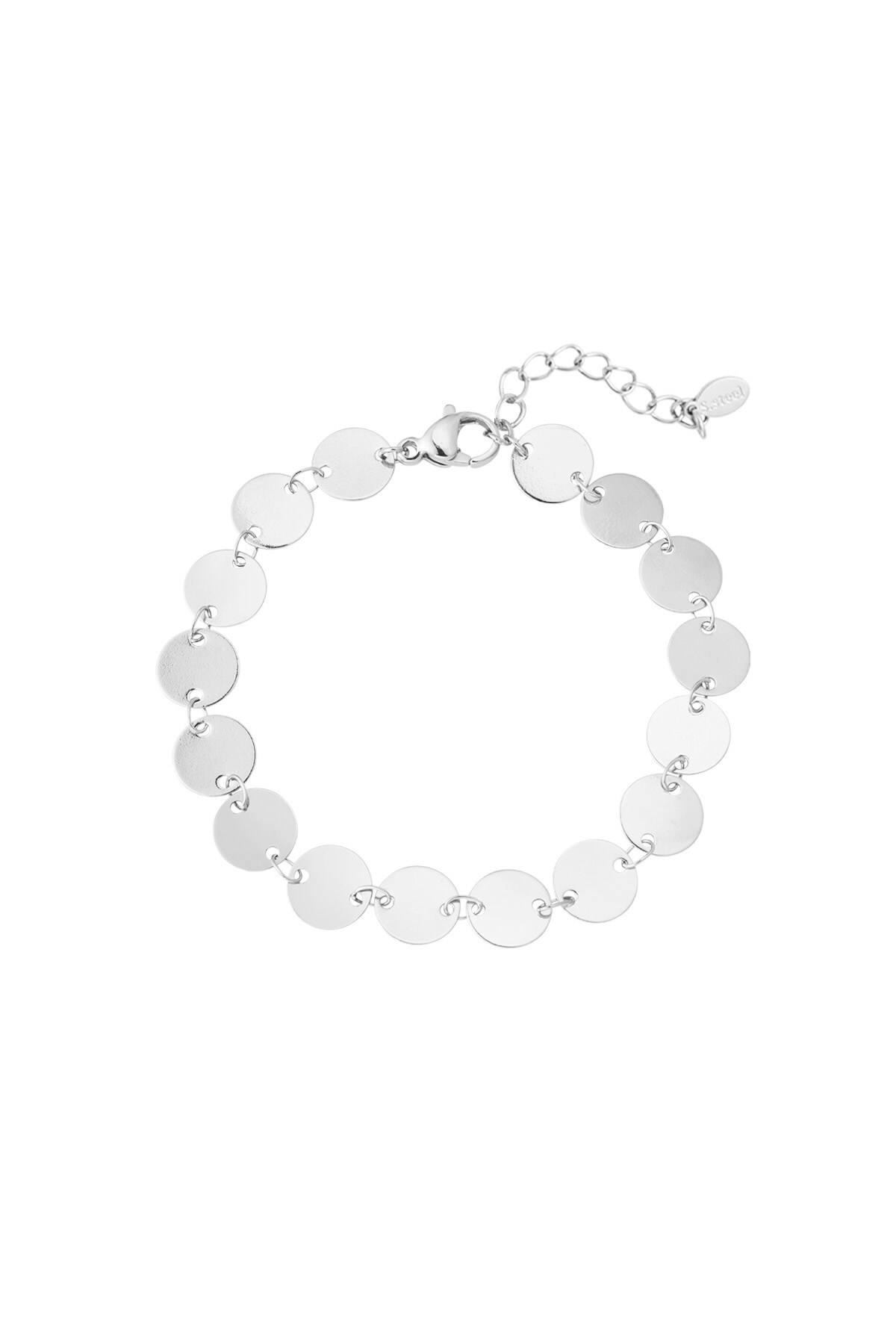 Linked circles bracelet - Silver color h5 