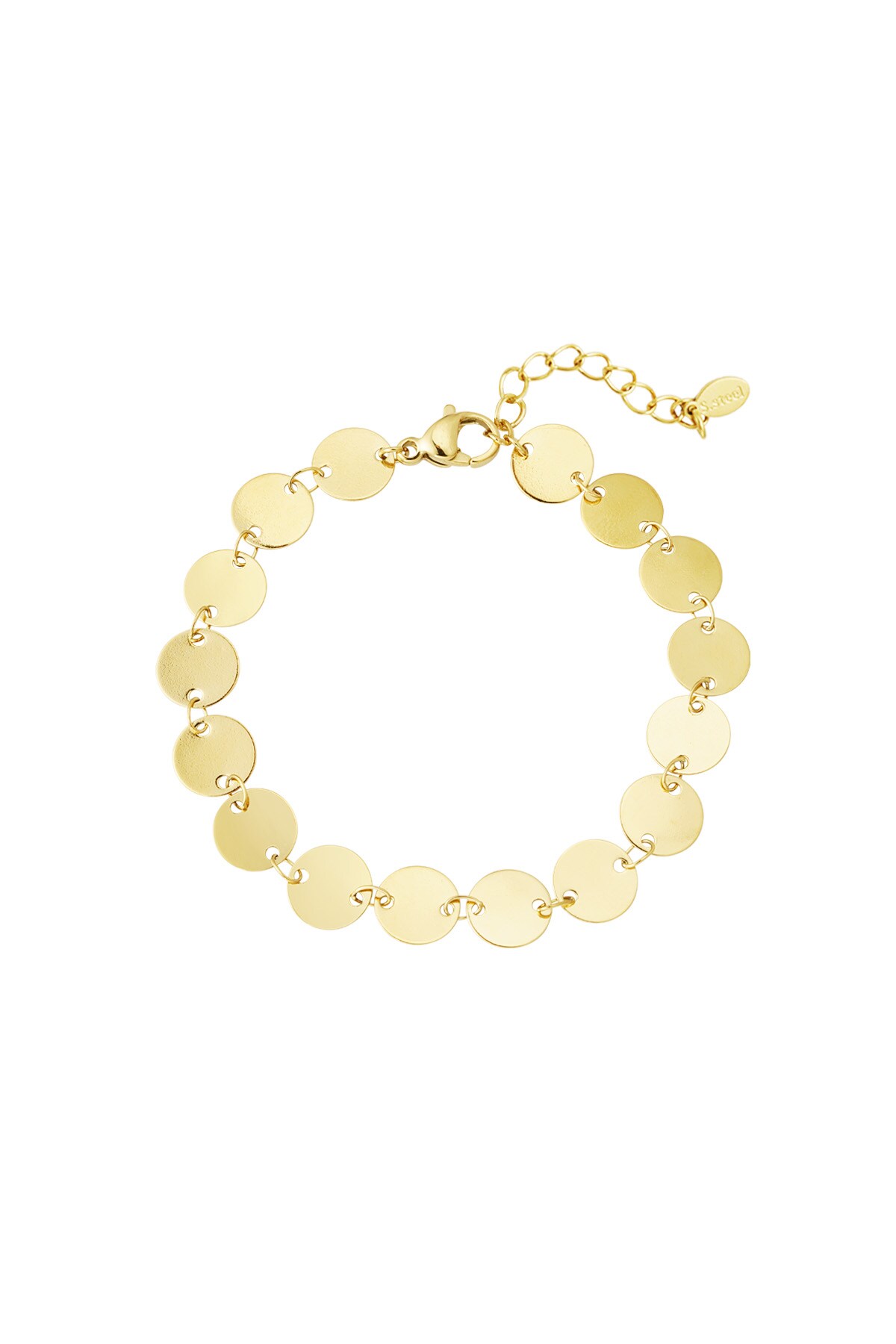 Linked circles bracelet - Gold color h5 