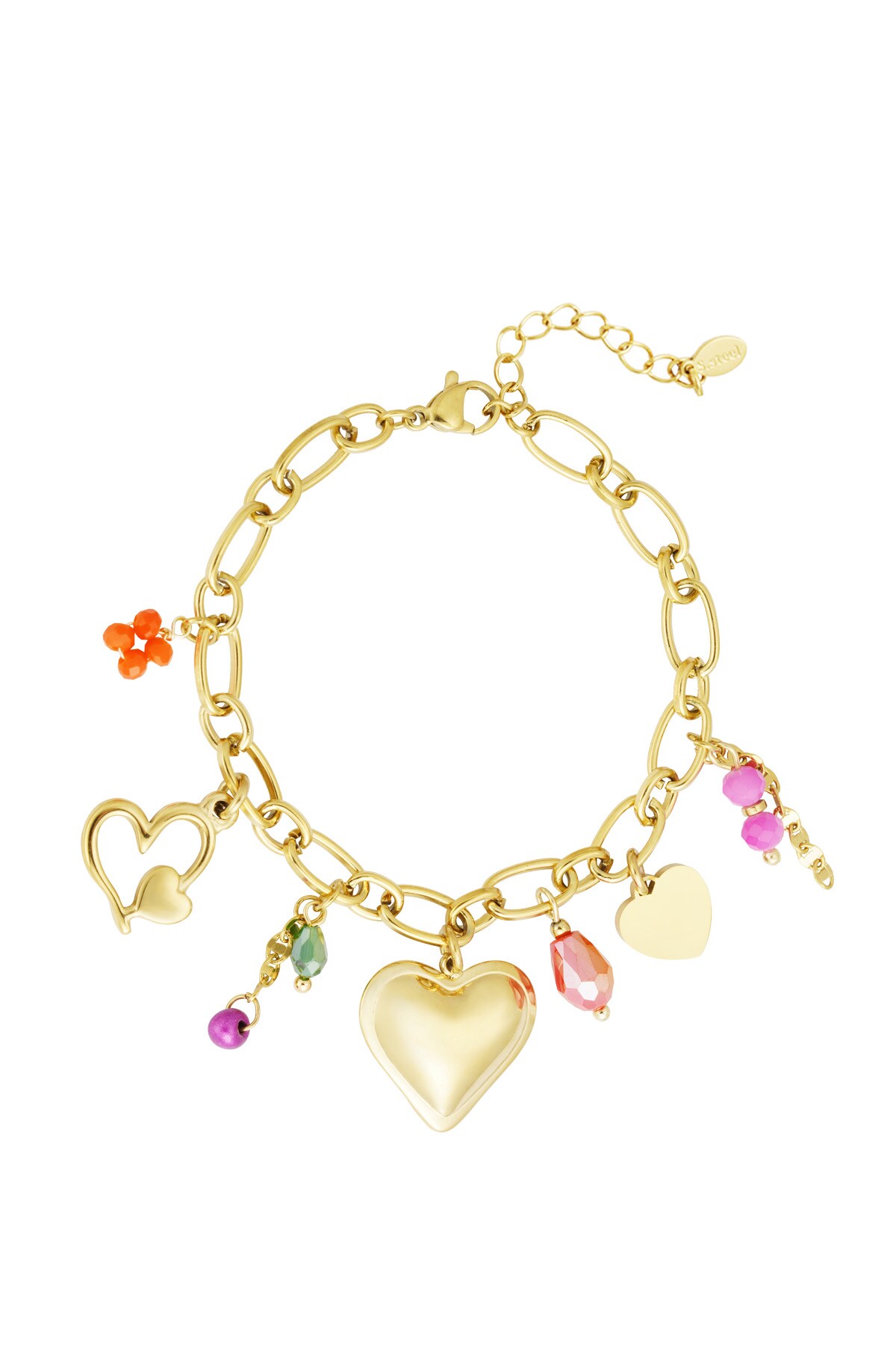 Statement charms bracelet - Gold color 