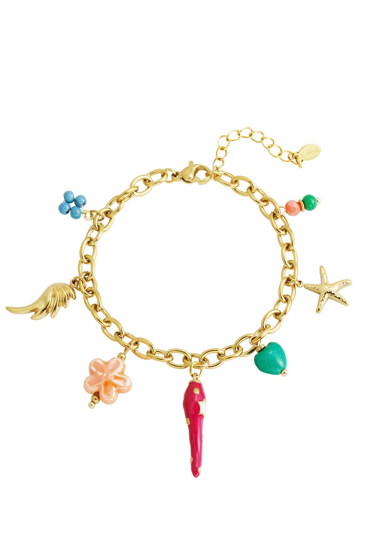 Festive beads bracelet - Gold color h5 