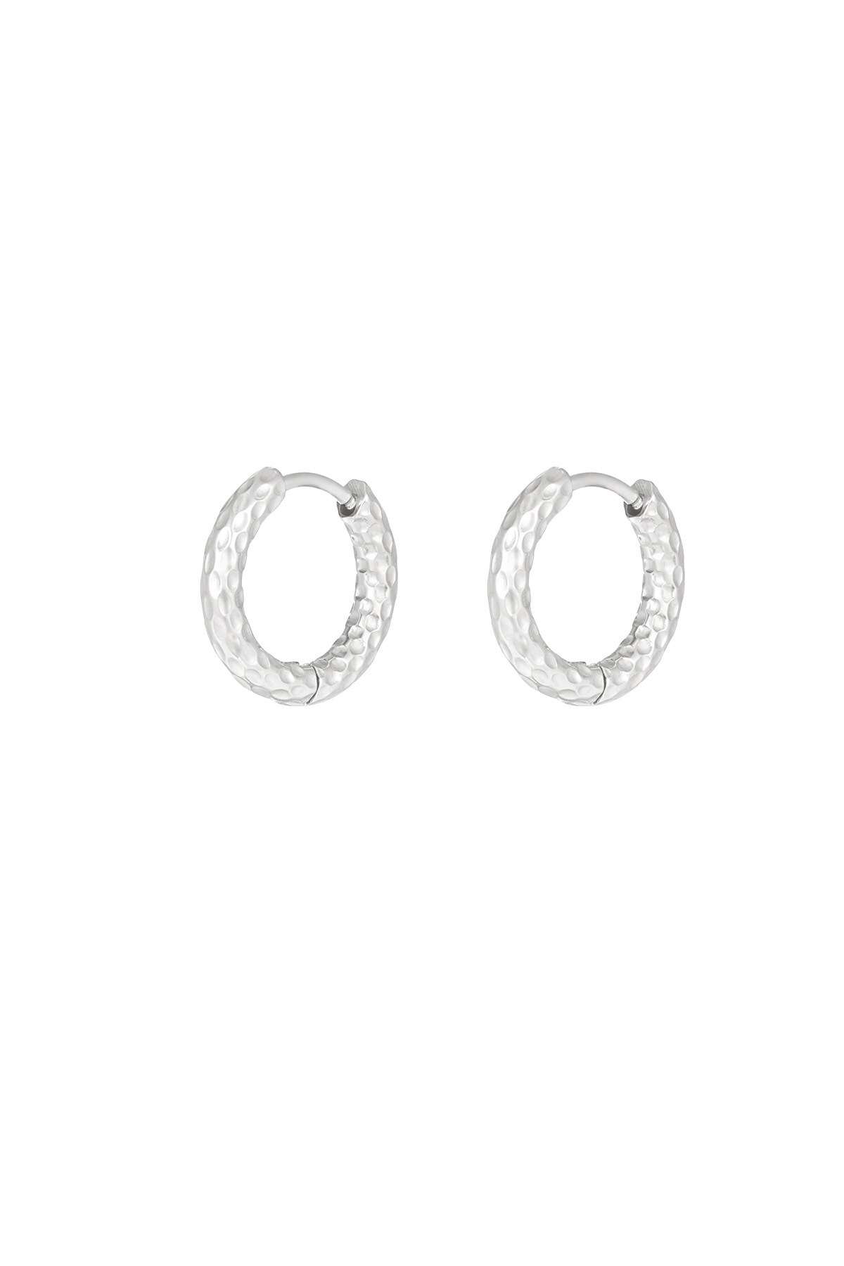 Etched detail earrings - Silver color h5 