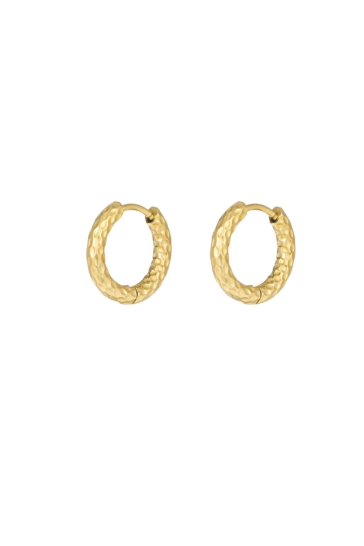 Etched detail earrings - Gold color h5 