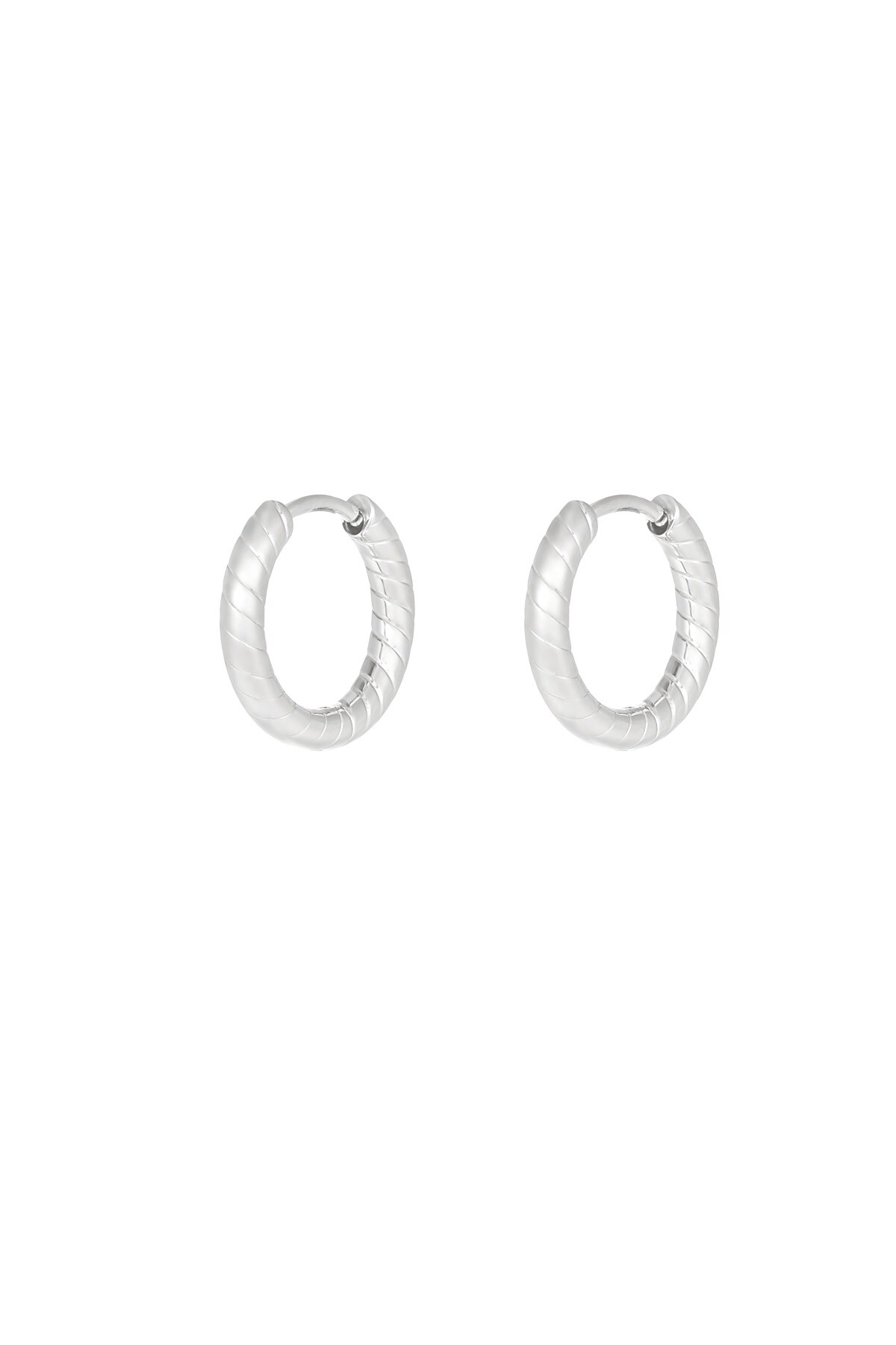 Refined relief earrings - Silver color h5 