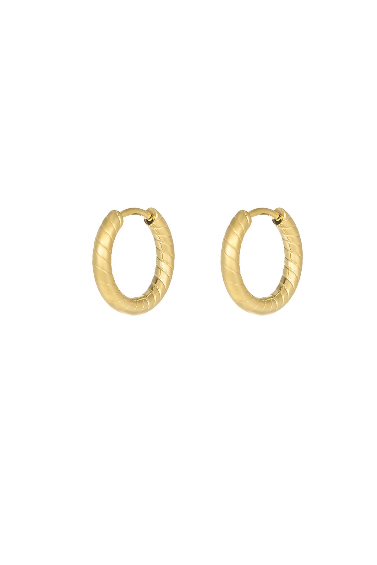 Refined relief earrings - Gold color h5 