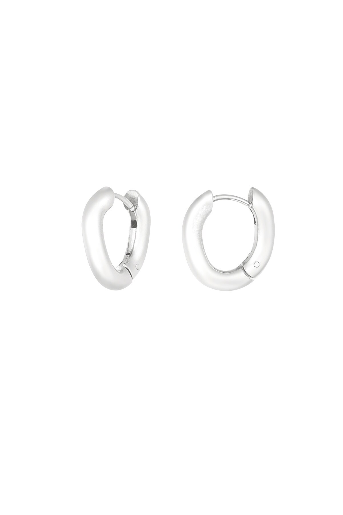 Gentle curve earrings - Silver color h5 