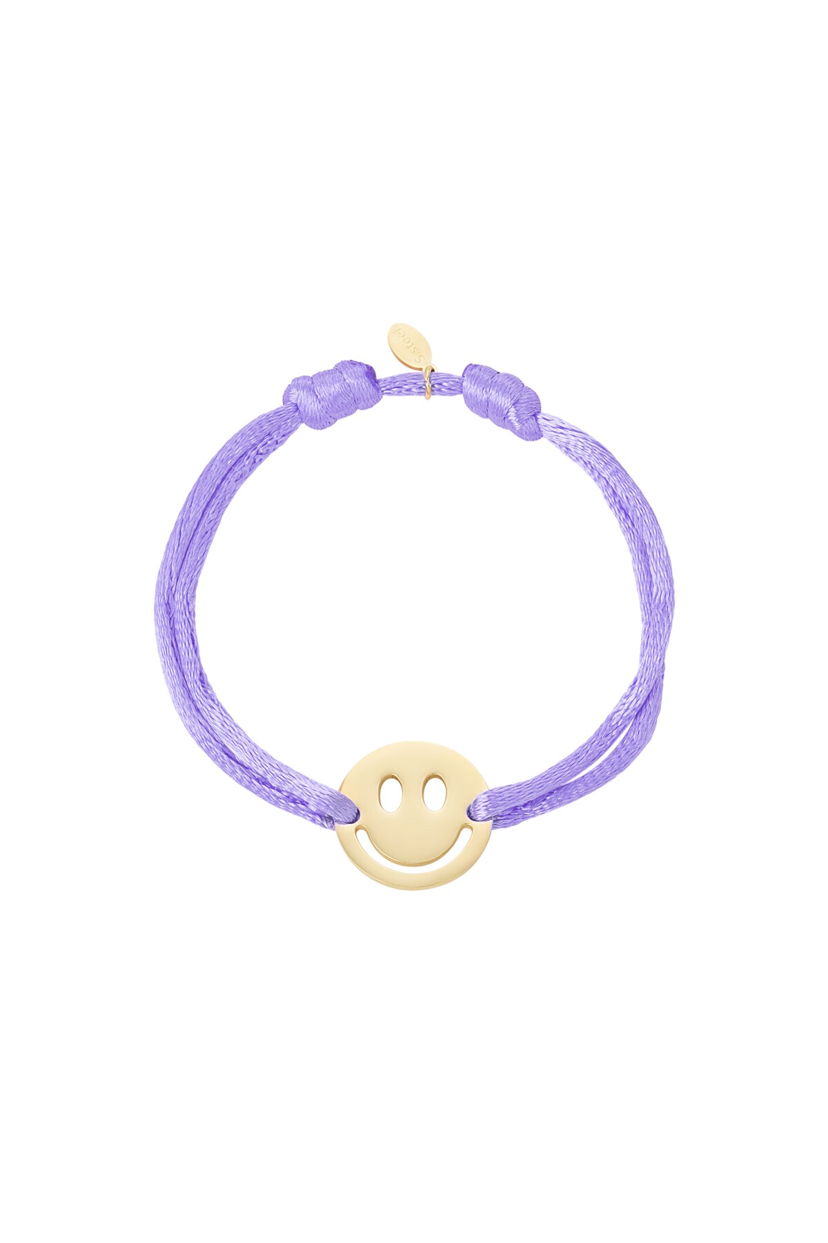 Satin bracelet with smiley - purple h5 