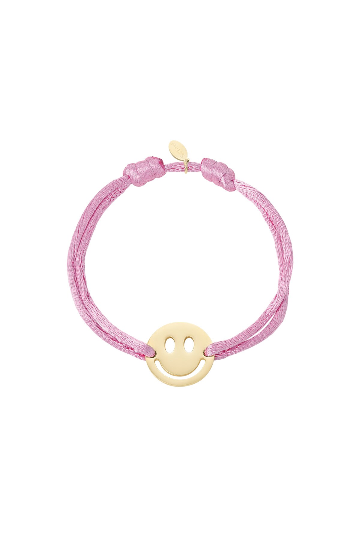 Satin bracelet with smiley - purple h5 