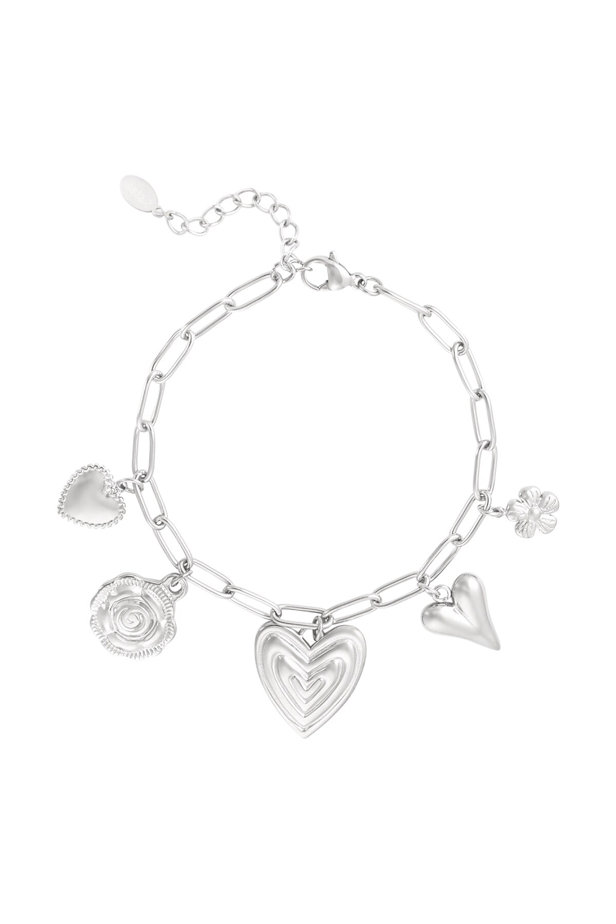 Heartfelt charms bracelet - Silver color h5 