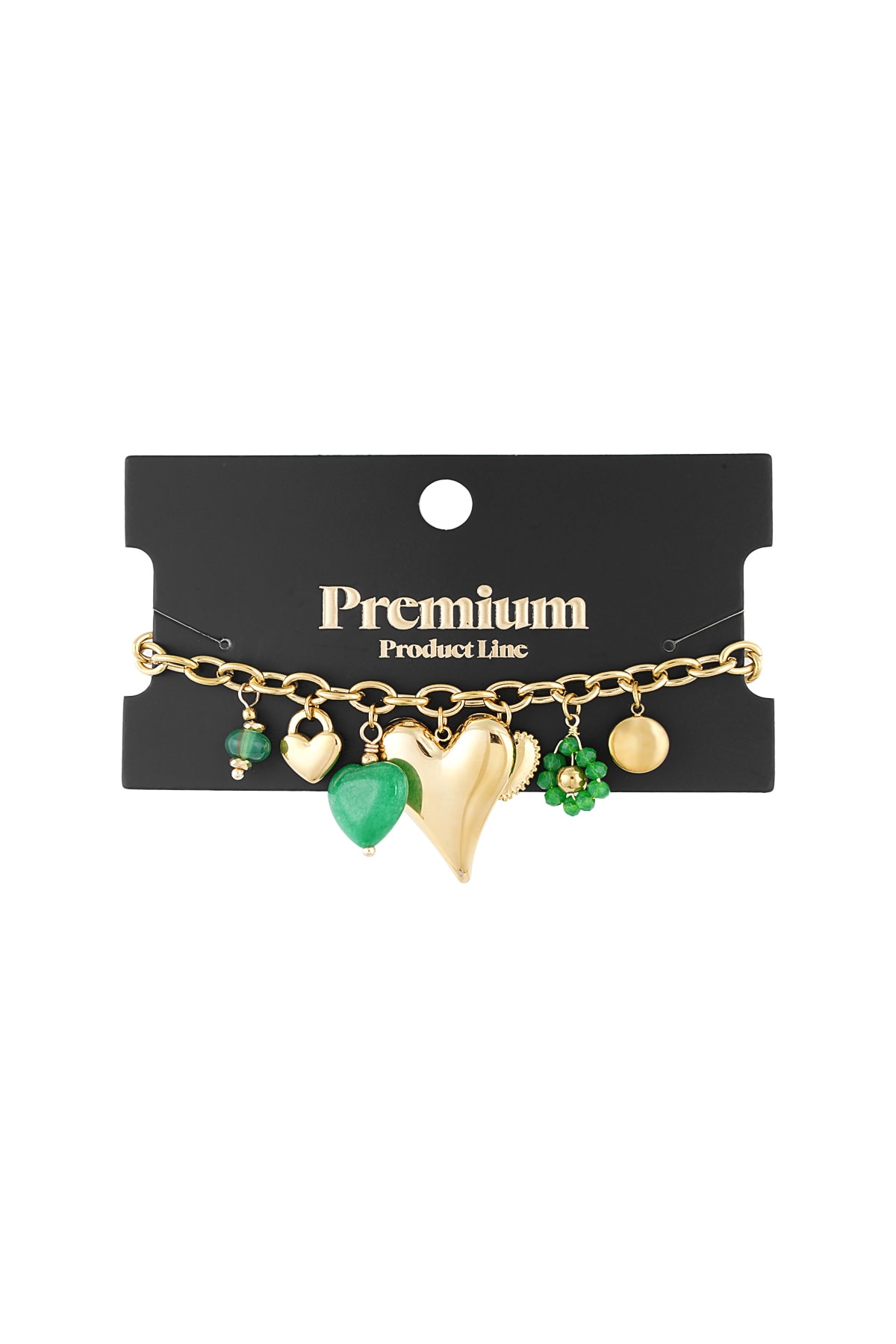 Charm bracelet charm & chill - Green & gold color h5 Picture2